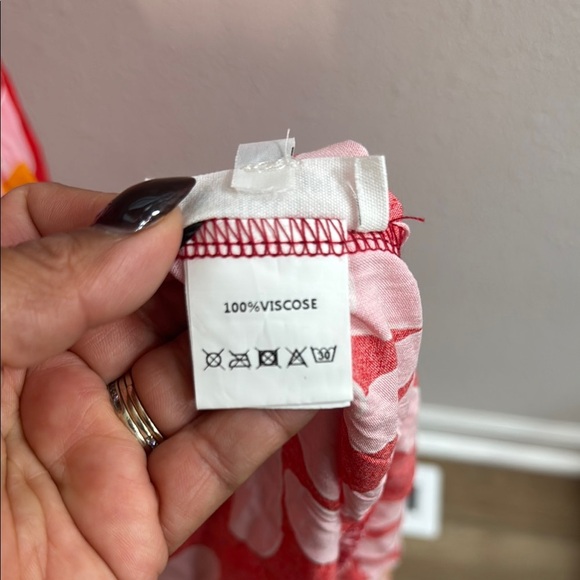 Red and Orange Sleeveless Maxi Sundress with Square Neck - Picture 6 of 9